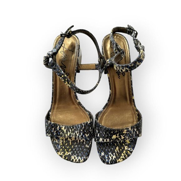 Lanvin Printed Snake Sandal,  Blue, white, yellow,  Size 39 EU, Mid‎ heel - Picture 12 of 16